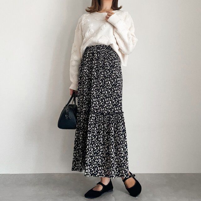 ヒョウ柄スカートコーデ