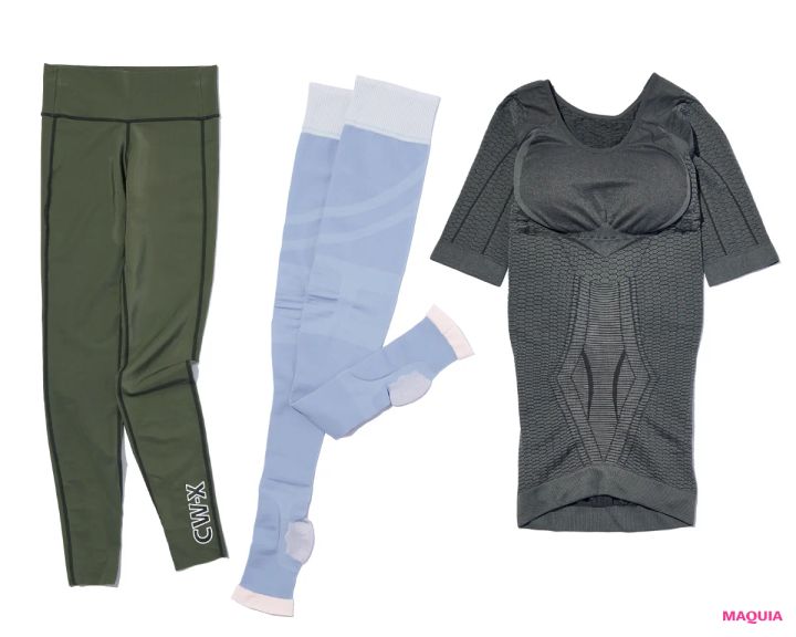 圧好き美女が愛用する着圧ウェア。着るor履くだけですっきりボディに！