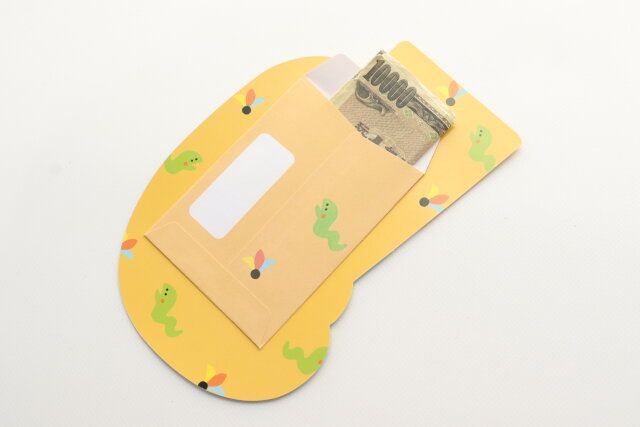 ダイソー ぽち袋25（ダイカット、3、羽子板へび） 背面