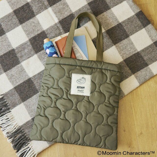 ムーミン×kippis たっぷり入る！ ふわ軽キルティングトートバッグ 限定デザイン