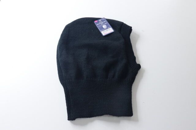 ダイソー ニットバラクラバ帽子（フード） 商品タグ