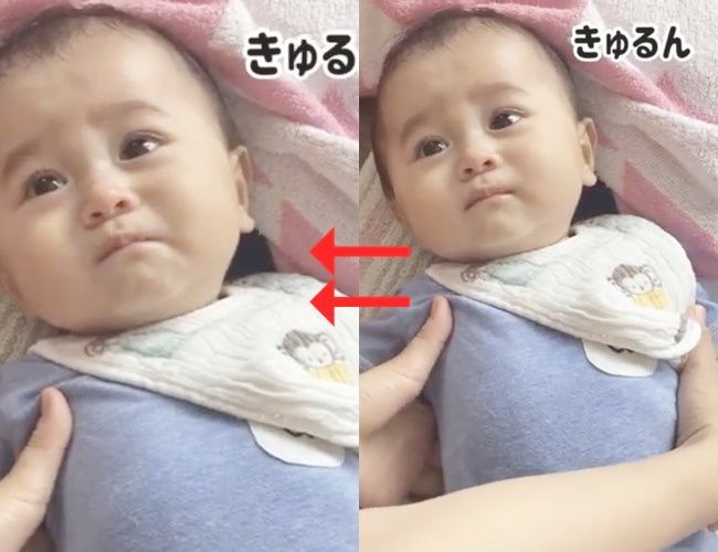 抱っこしようとした時の顔がかわいすぎる赤ちゃん