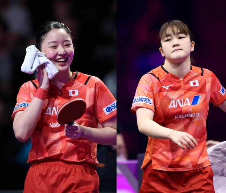 張本美和（写真左）、大藤沙月（C）WTT