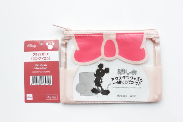 ダイソー フラットポーチ（ミニーアイコン）