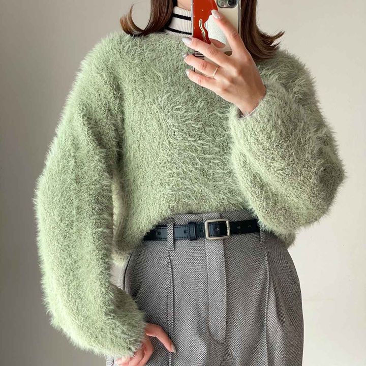 画像: ふわふわで気持ちいい！ シャギーニット♡