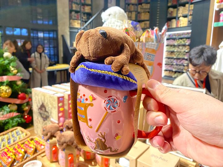 「ハニーデュークス マグカップ 蛙チョコレートぬいぐるみセット」2500円