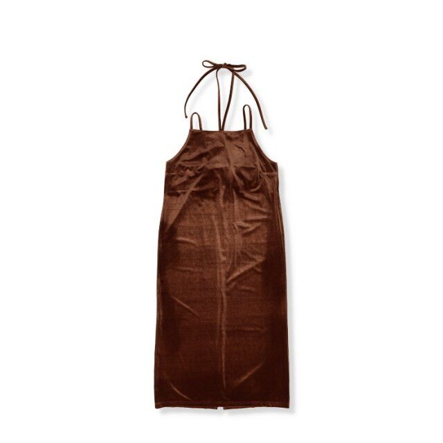 しまむらのベロアキャミワンピース