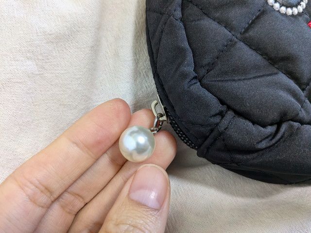 大ぶりパールの引き手