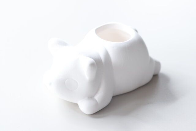 セリア 素焼き加湿ポット 寝ころび型 パンダ