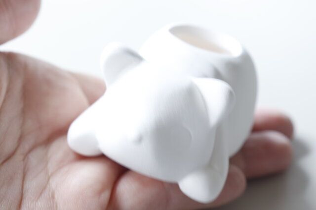 セリア 素焼き加湿ポット 寝ころび型 サイズ感