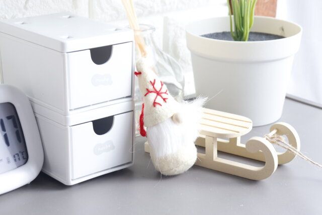 セリア ウッドオブジェ（ソリ） ニットオーナメント ディスプレイ