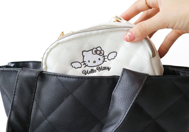 ハローキティ エンジェル キルトポシェットポーチ コンパクト