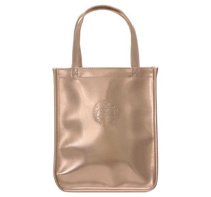 「ホリデー2024ショッパーバッグメタリックゴールド」2900円 本体サイズ(ハンドル除く):(約)H260×W210×D120mm 