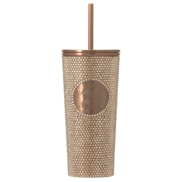 「ステンレスコールドカップタンブラー ラインストーンゴールド」473ml 1万2800円