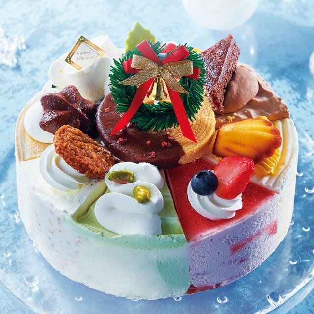 シャトレーゼの独り占めしたいXmasアイスデコレーションアイスアソートケーキTHE ICE CREAM SHOP17cm