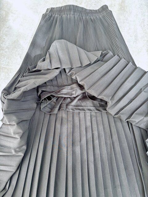 COCA プリーツ切り替えロングスカート 裏地あり