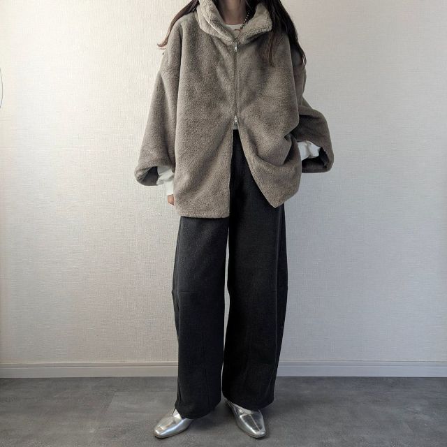 ファーブルゾンを着たコーデ