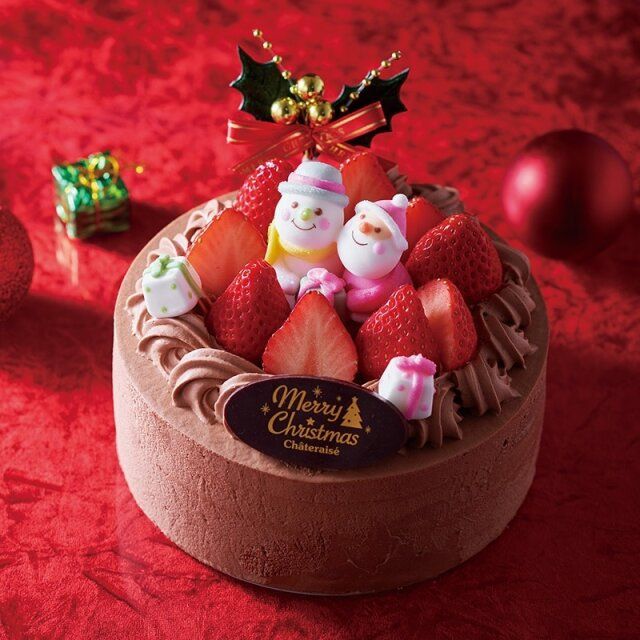 シャトレーゼの卵と小麦粉を使用していないXmasチョコデコレーション14cm