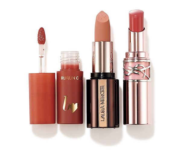 【左】ちゅるるんグロス 【中】キャビア リップスティック 【右】YSL ラブシャイン キャンディ グロウ バーム