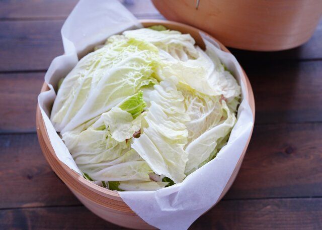 せいろの一番上は白菜