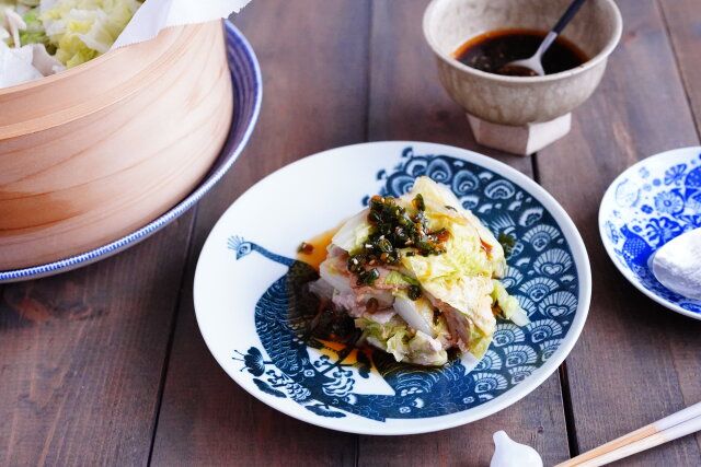 豚バラと白菜のミルフィーユ蒸し 完成