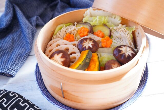 蒸し料理 白菜 さつまいも しいたけ かぼちゃ れんこん