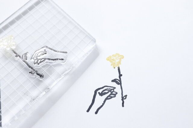 セリアのクリアスタンパー5mm方眼の使用例2