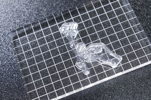 セリアのクリアスタンパー5mm方眼とスタンパーシート使用例