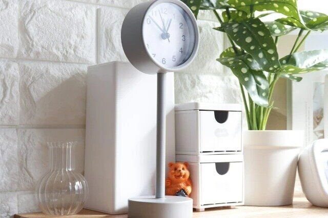 ダイソー 卓上目覚まし時計（GY）