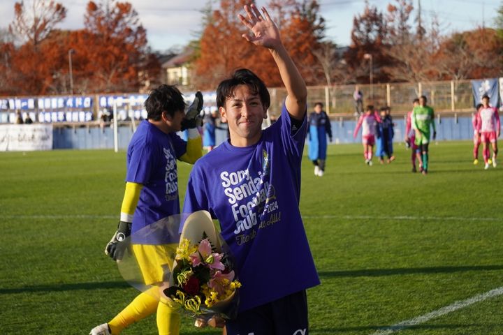 今季チーム活動終了のソニー仙台FC…現役最後の試合に出場したMF吉野蓮主将「最後なので足がちぎれてもやろうと決めていました」と気迫のプレー