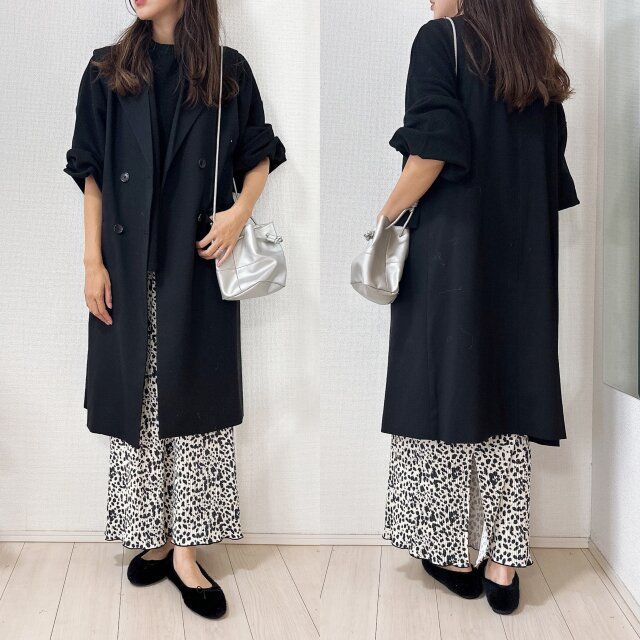 しまむら スエードガラプリーツSK ロングジレで高見えコーデ