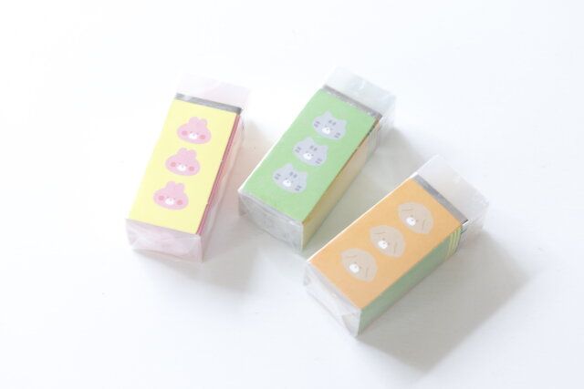 ダイソー 消しゴム（半透明、デザイン、3個）