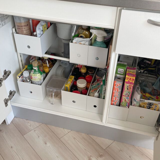 シンク下 収納スペース ファイルボックス活用