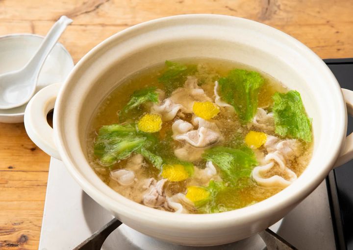 ゆず塩麹のレタスしゃぶしゃぶ鍋