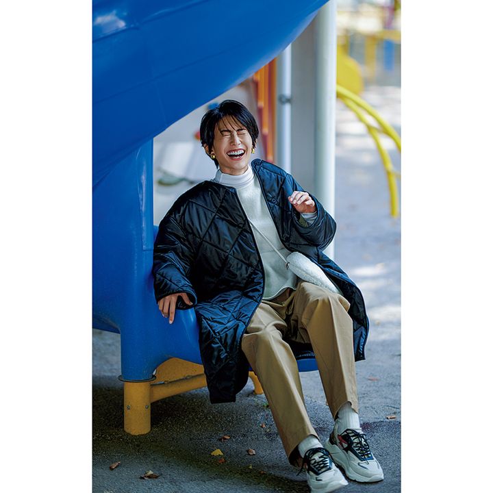 軽量で蓄熱性のある中綿を採用したアドアーのキルティングアウター