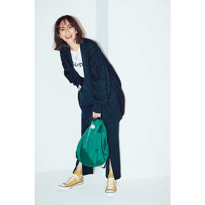 最低気温15度の服装例：Tシャツ＆カーデのセット