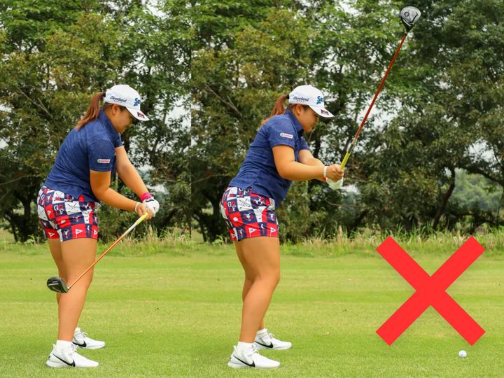 FWを打ちこなすコツを女子プロが解説！「お腹は目標を向ける」