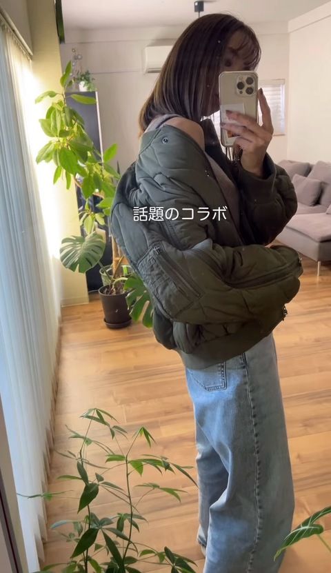 GUのキルティングブルゾン1