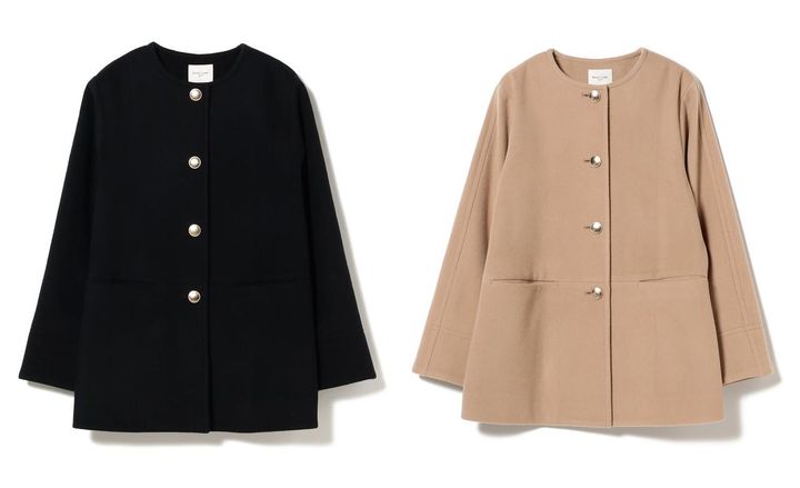 画像: 「ソフトメルトン ノーカラーコート」各￥46,200 出典：デミルクス ビームス