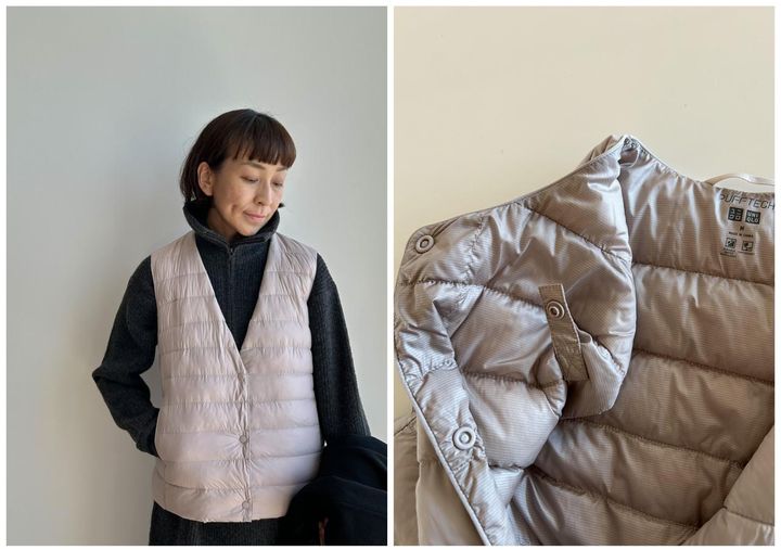 画像3: 【ユニクロ】パフテックコンパクトベスト¥3,990、スフレヤーンワンピース¥3,990 www.uniqlo.com