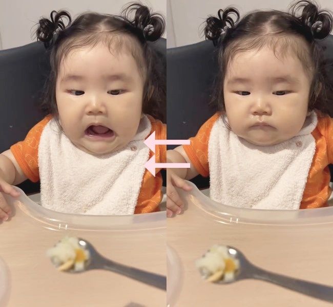 離乳食に挑戦する赤ちゃん