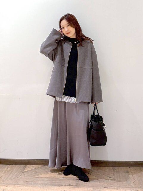 2024冬グローバルワークレディース軽やかストレッチミドルコート