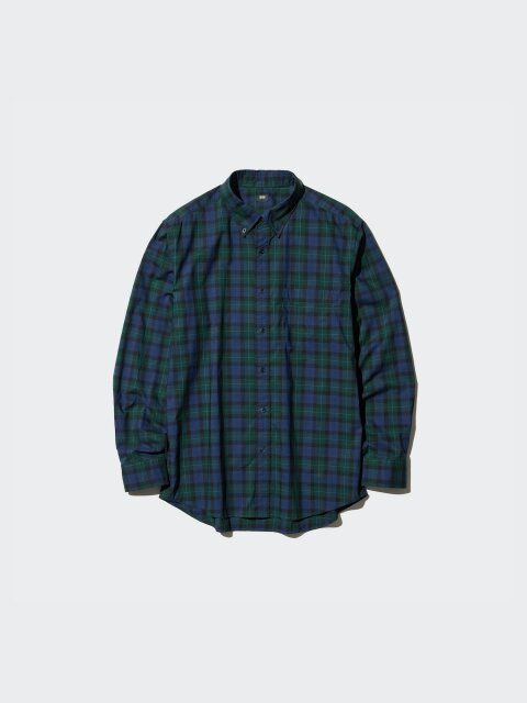 ユニクロのチェック柄のブロードシャツ