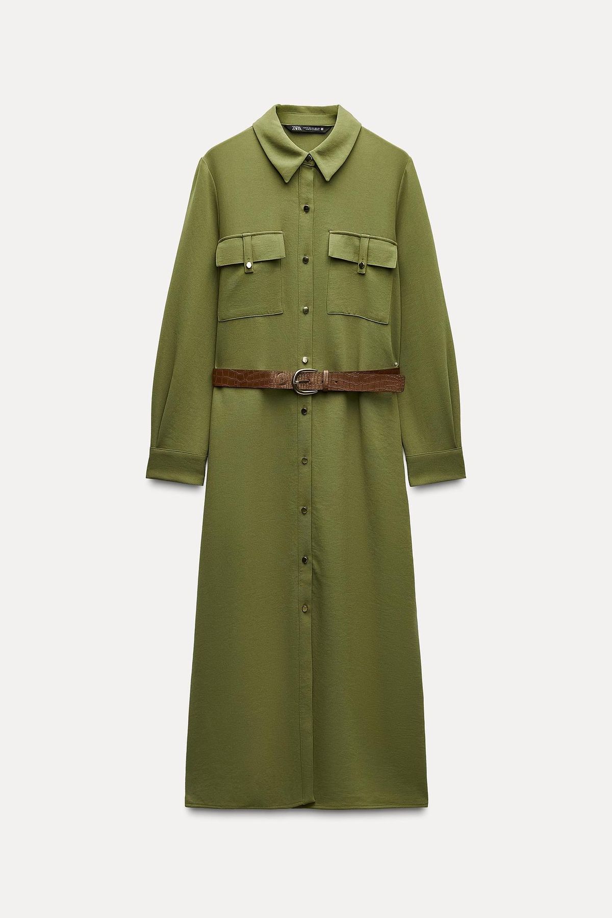 idem カーキ ワンピース セール】 インド綿 スモッキング シャツワンピース （ミニ丈・ひざ丈