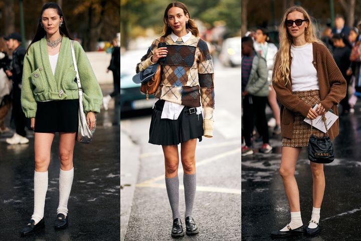 【CHANEL】☆暖色ツートンで注目されるコーデに☆ スカート 大人のミニスカートが流行中！ スクール風かガーリーか