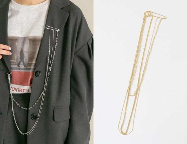 画像: 「マルチチェーンブローチ」各￥4,180 出典：KBF