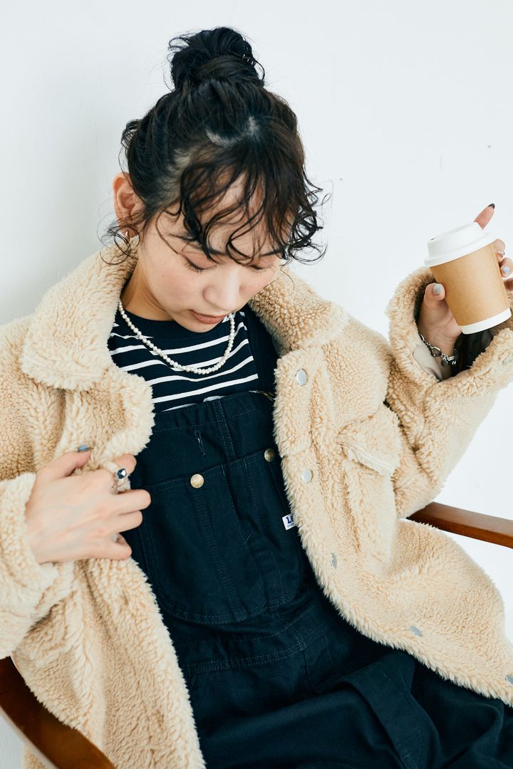 やっぱりもこもこのジャケットが可愛い！デニムと合わせたお手本コーデ【FUDGE FRIEND おしゃれさんの毎日コーディネート vol.469｜UMI】