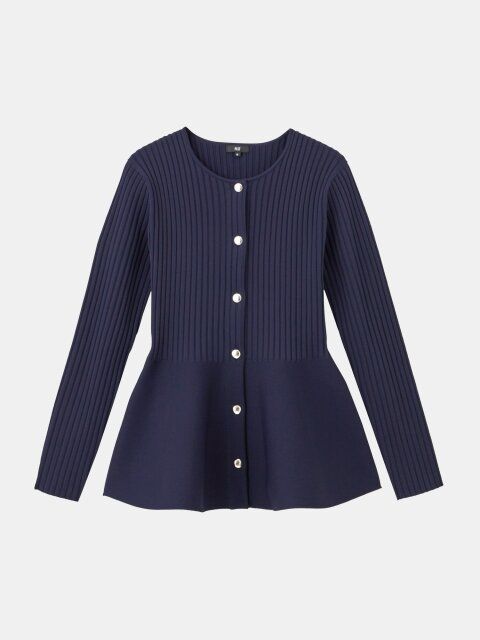 プラステのペプラムカーディガン