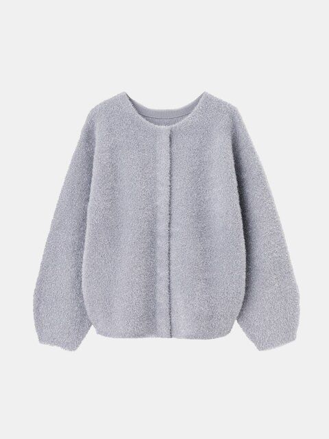 プラステのラメフェザーヤーン2WAYカーディガン