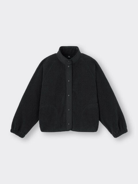 2024gu女性おすすめ黒ボアフリースブルゾン